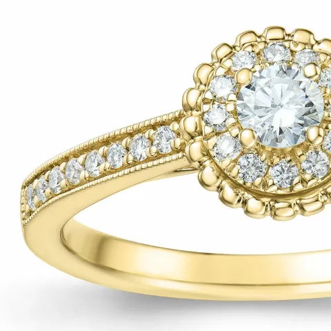 rund diamant ring i 14 karat guld 0,334 ct