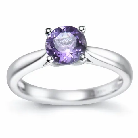 ametyst solitairering i 14 karat hvidguld 0,95 ct