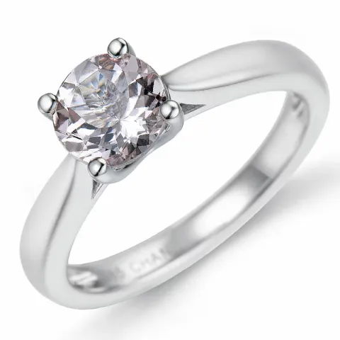 morganit solitairering i 14 karat hvidguld 0,98 ct