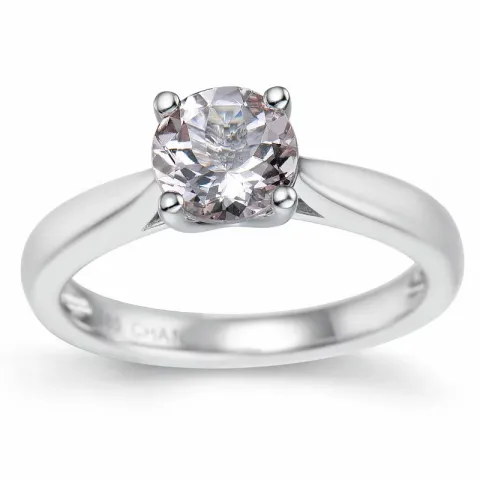 morganit solitairering i 14 karat hvidguld 0,98 ct