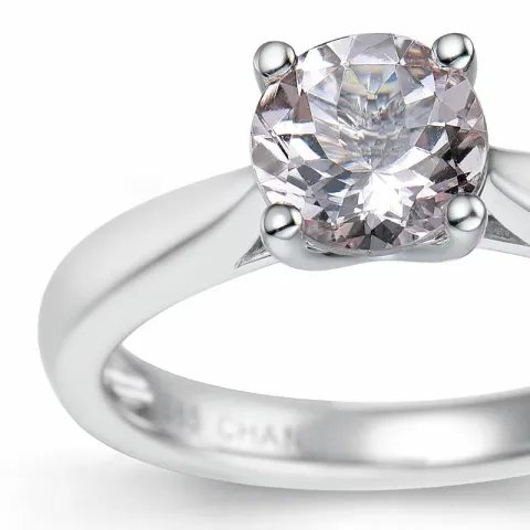 morganit solitairering i 14 karat hvidguld 0,98 ct