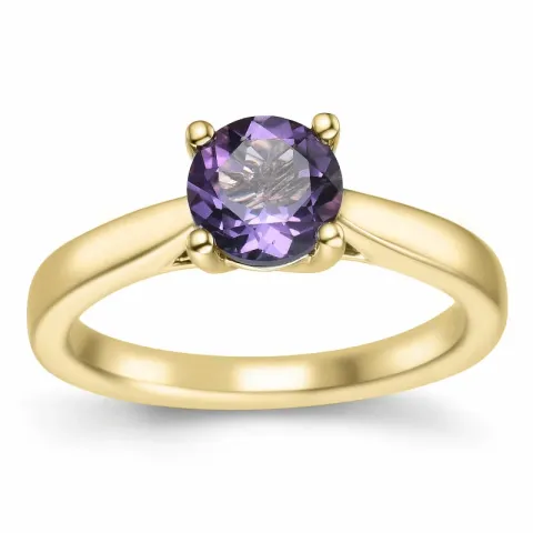 ametyst solitairering i 14 karat guld 0,95 ct