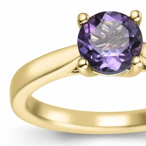 ametyst solitairering i 14 karat guld 0,95 ct