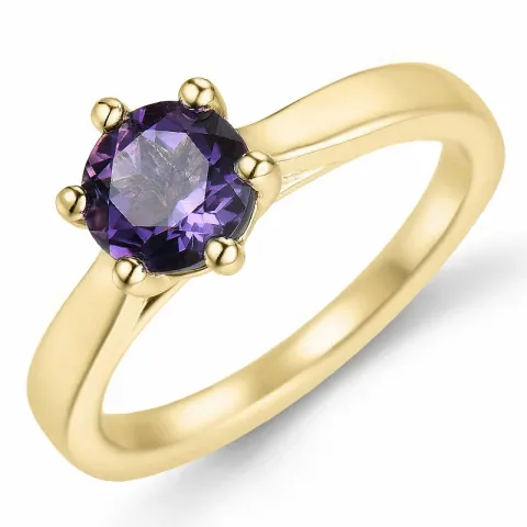 ametyst solitairering i 14 karat guld 0,95 ct