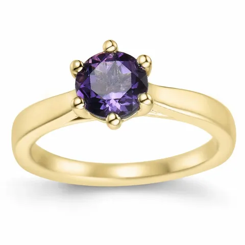 ametyst solitairering i 14 karat guld 0,95 ct