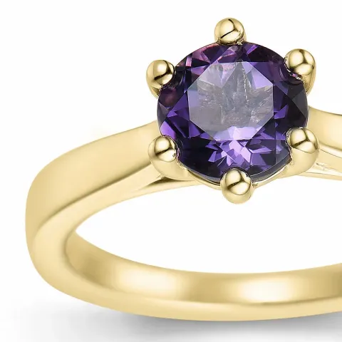 ametyst solitairering i 14 karat guld 0,95 ct