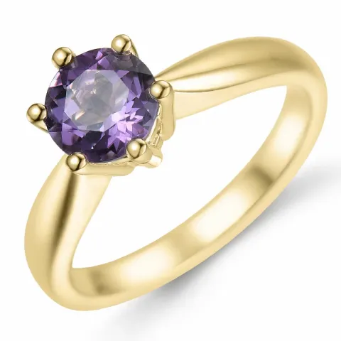 ametyst solitairering i 9 karat guld 0,95 ct