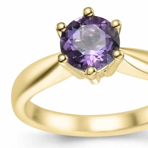 ametyst solitairering i 9 karat guld 0,95 ct