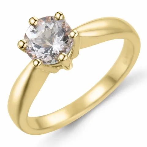 morganit solitairering i 9 karat guld 0,98 ct