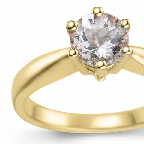 morganit solitairering i 9 karat guld 0,98 ct