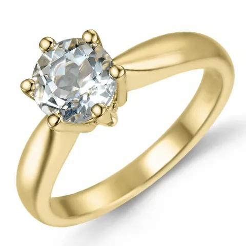 kvarts solitairering i 9 karat guld 0,95 ct