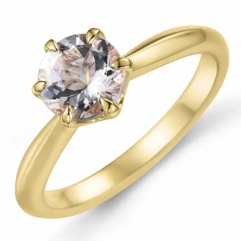 morganit solitairering i 9 karat guld 0,98 ct