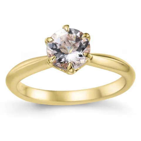 morganit solitairering i 9 karat guld 0,98 ct