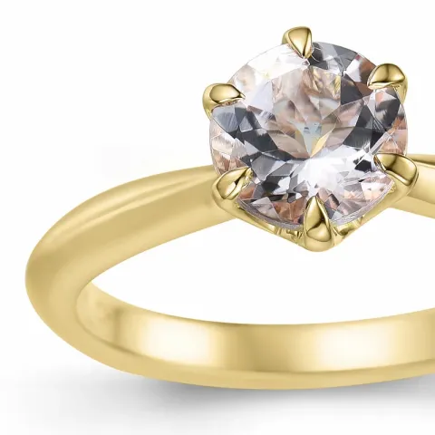 morganit solitairering i 9 karat guld 0,98 ct