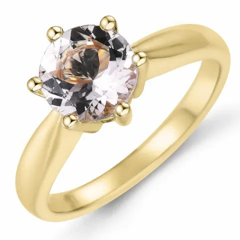 morganit solitairering i 14 karat guld 1,40 ct