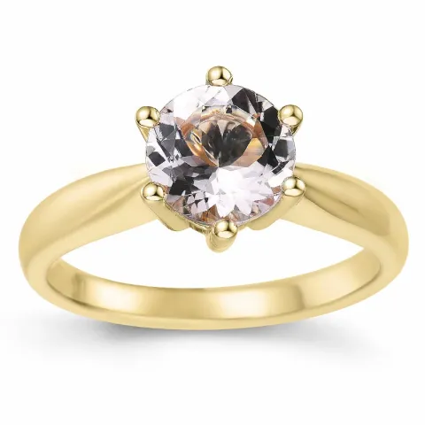 morganit solitairering i 14 karat guld 1,40 ct