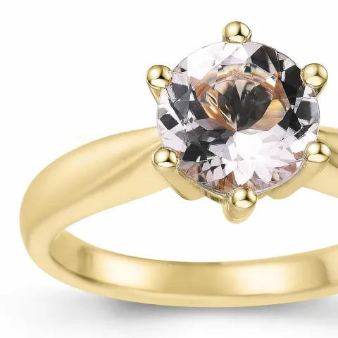 morganit solitairering i 14 karat guld 1,40 ct