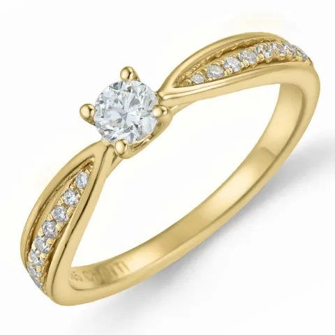 diamant ring i 14 karat guld 0,20 ct 0,132 ct