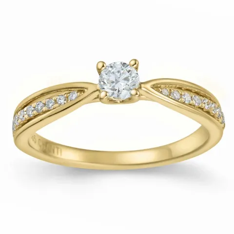 diamant ring i 14 karat guld 0,20 ct 0,132 ct