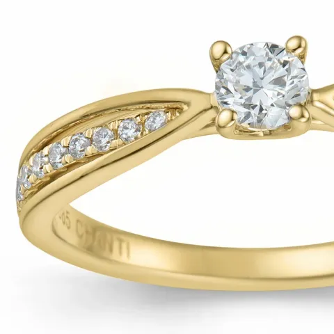 diamant ring i 14 karat guld 0,20 ct 0,132 ct