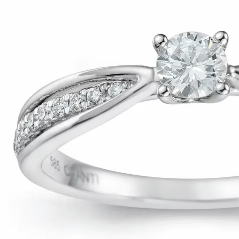 diamant ring i 14 karat hvidguld 0,20 ct 0,132 ct