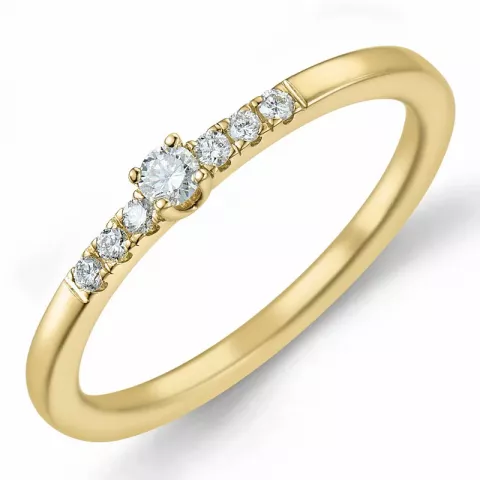 diamant ring i 14 karat guld 0,04 ct 0,06 ct