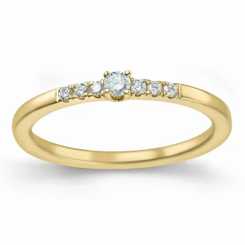 diamant ring i 14 karat guld 0,04 ct 0,06 ct