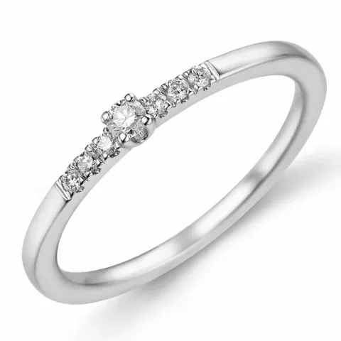 diamant ring i 14 karat hvidguld 0,04 ct 0,06 ct