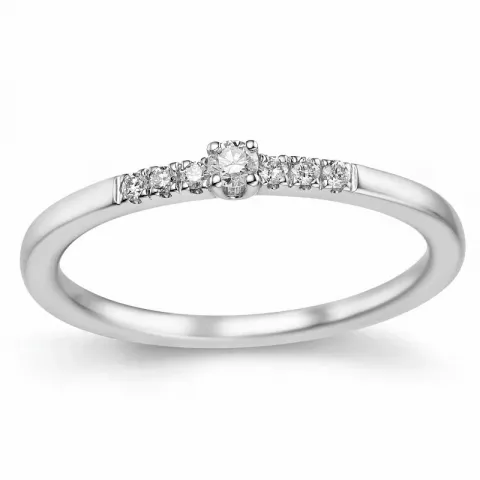 diamant ring i 14 karat hvidguld 0,04 ct 0,06 ct