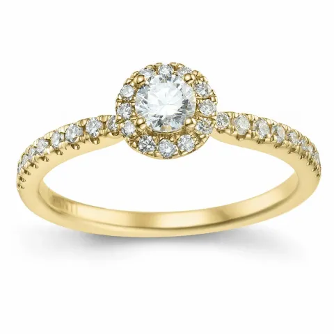 rund diamant ring i 14 karat guld 0,26 ct 0,246 ct