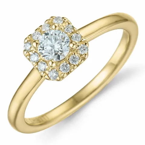 diamant ring i 14 karat guld 0,26 ct 0,096 ct