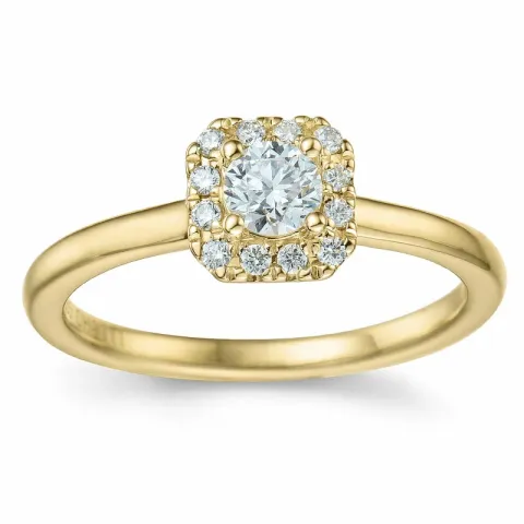 diamant ring i 14 karat guld 0,26 ct 0,096 ct