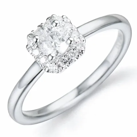 diamant ring i 14 karat hvidguld 0,26 ct 0,096 ct