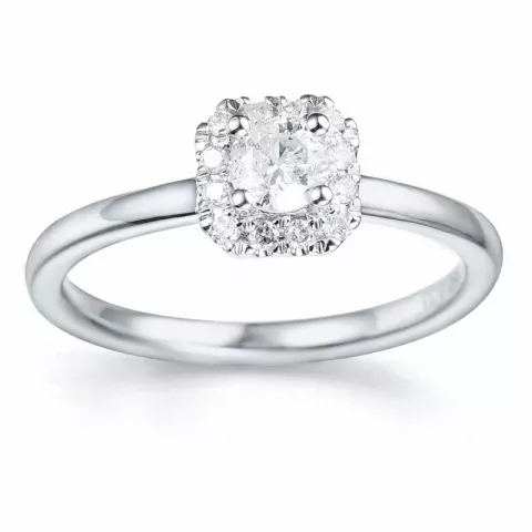 diamant ring i 14 karat hvidguld 0,26 ct 0,096 ct