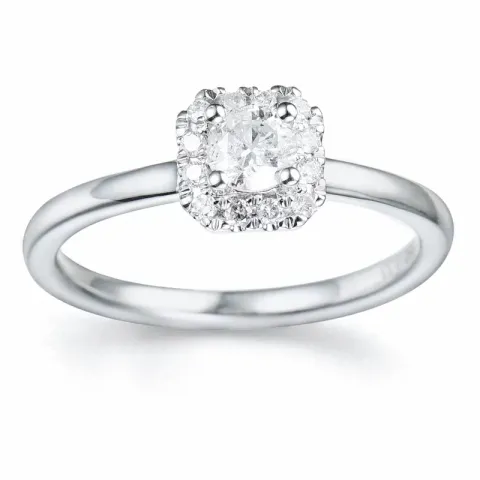 diamant ring i 14 karat hvidguld 0,26 ct 0,096 ct