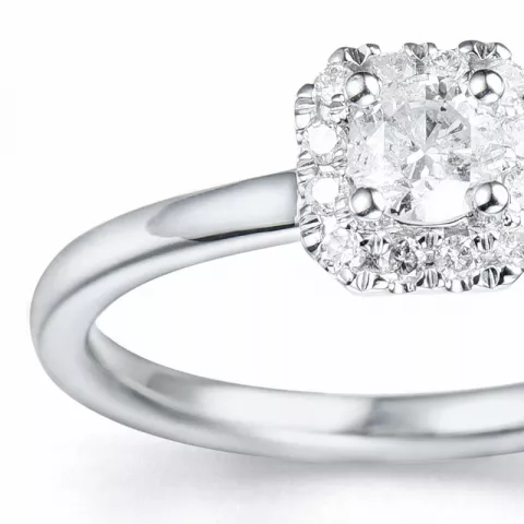 diamant ring i 14 karat hvidguld 0,26 ct 0,096 ct