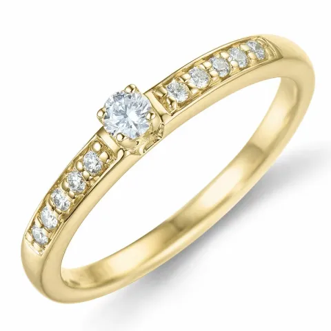 diamant ring i 14 karat guld 0,20 ct