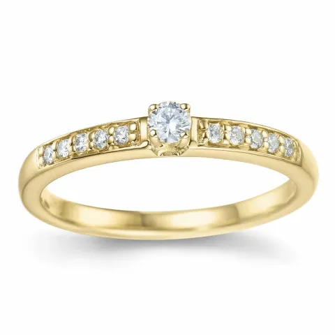 diamant ring i 14 karat guld 0,20 ct