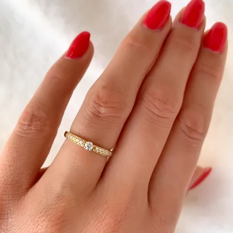 diamant ring i 14 karat guld 0,20 ct