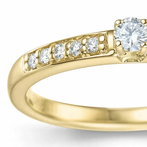 diamant ring i 14 karat guld 0,20 ct