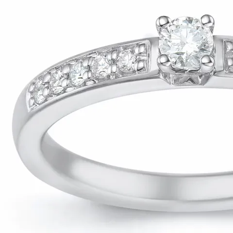 diamant ring i 14 karat hvidguld 0,20 ct