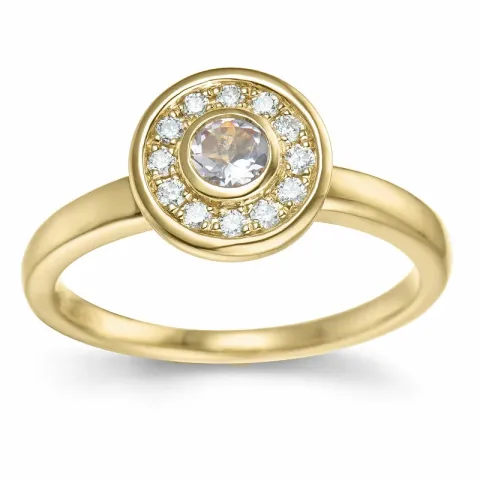 rund morganit brillantring i 14 karat guld 0,19 ct 0,132 ct