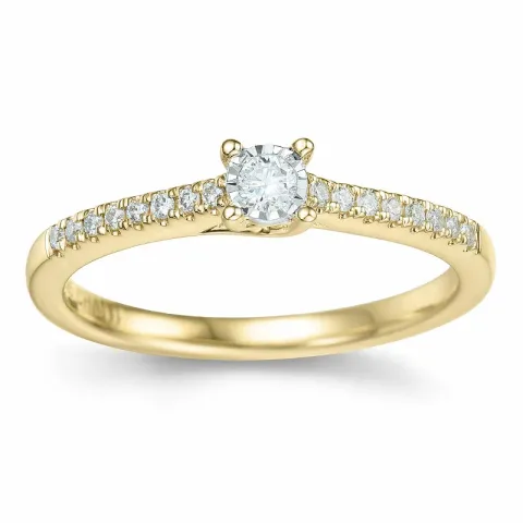 diamant ring i 14 karat guld.- og hvidguld 0,057 ct 0,102 ct