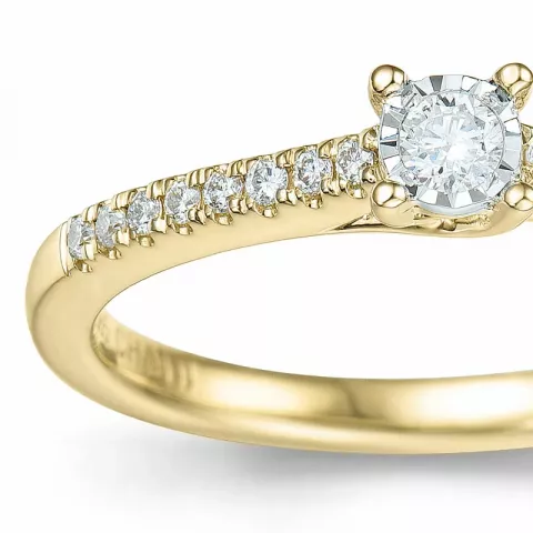 diamant ring i 14 karat guld.- og hvidguld 0,057 ct 0,102 ct