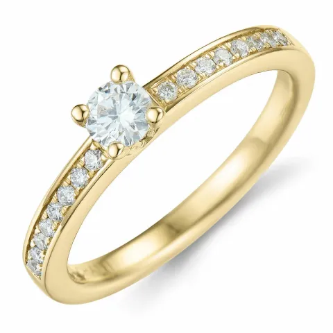 diamant ring i 14 karat guld 0,20 ct 0,136 ct