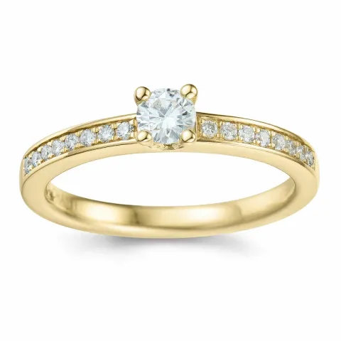 diamant ring i 14 karat guld 0,20 ct 0,136 ct