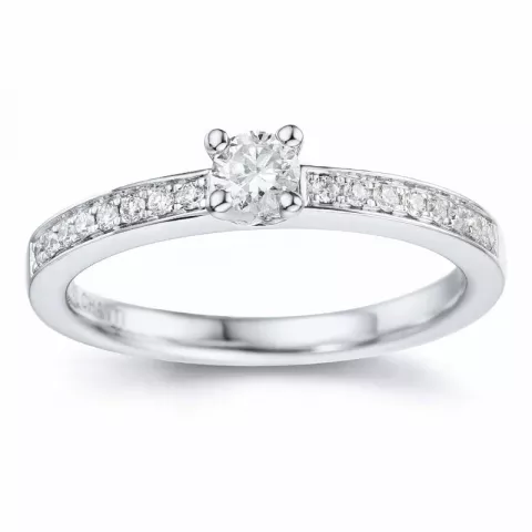 diamant ring i 14 karat hvidguld 0,20 ct 0,136 ct