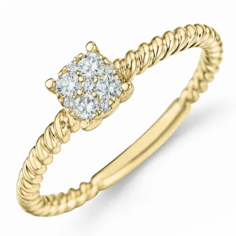 diamant ring i 14 karat guld 0,17 ct
