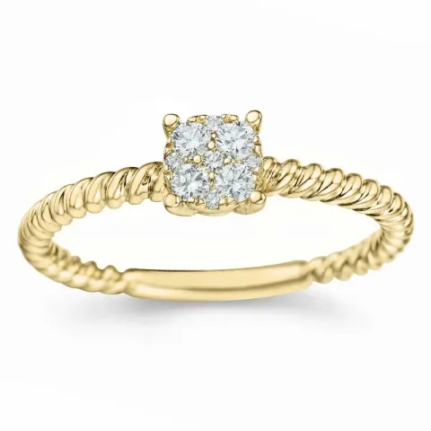 diamant ring i 14 karat guld 0,17 ct