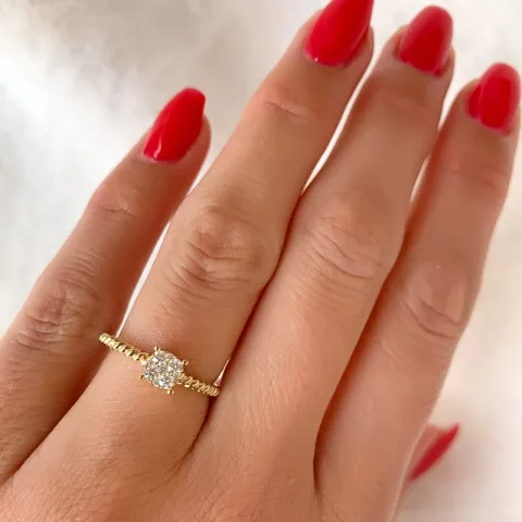 diamant ring i 14 karat guld 0,17 ct